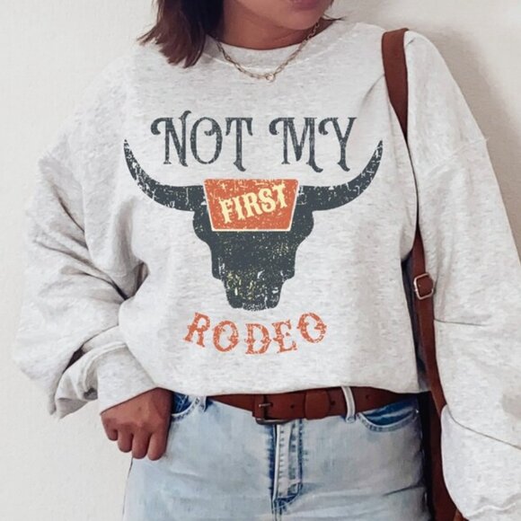 Retro Western Crewneck Sweatshirt, Trendy Western Graphic Sweatshirt - Picture 1 of 2